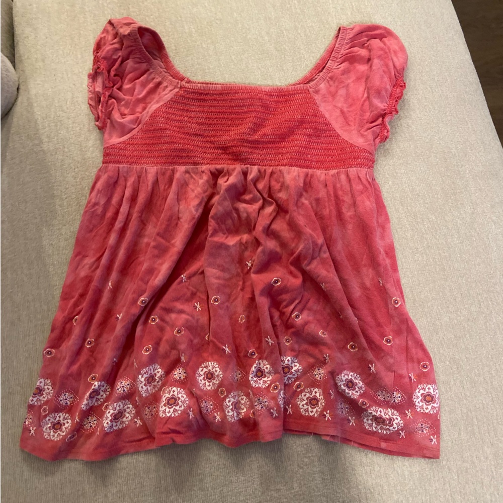 SO Women's Pink Blouse with Floral Design